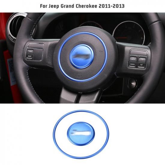 Blue Steering Wheel Center Trim Cover For Jeep Grand Cherokee 11-13 Compass 11+
