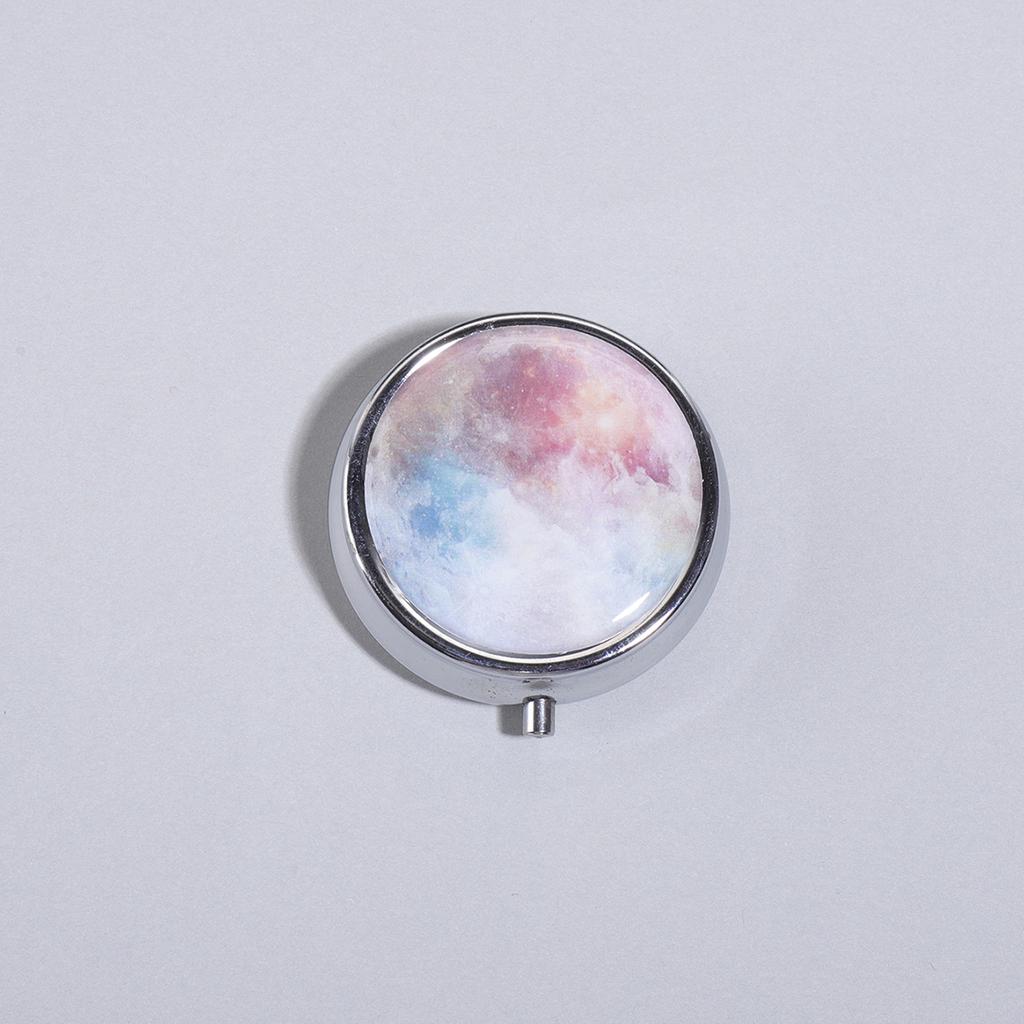 outdoor Metal Round Natural Flowers Pill Boxes Holder 3 Grids Medicine Case Small Portable Case Container Splitters For home