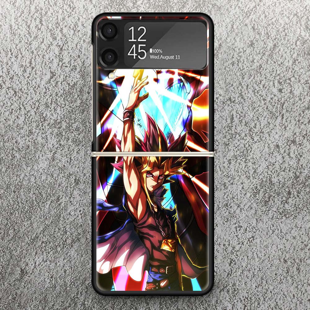 Game Yu-Gi-Oh Print Case For Samsung Galaxy Z Flip 3 4 5 6 7 5G Phone Shell Flip7 Flip6 Flip5 Flip4 Flip3 Pattern Cover Galaxy Z