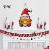 Whimsical Gnome Holiday Gifts Christmas Door Sign, Shape with Adjustable Hemp Rope, Vintage Hanging Winter Party Supplies Decoration Wall Signs,