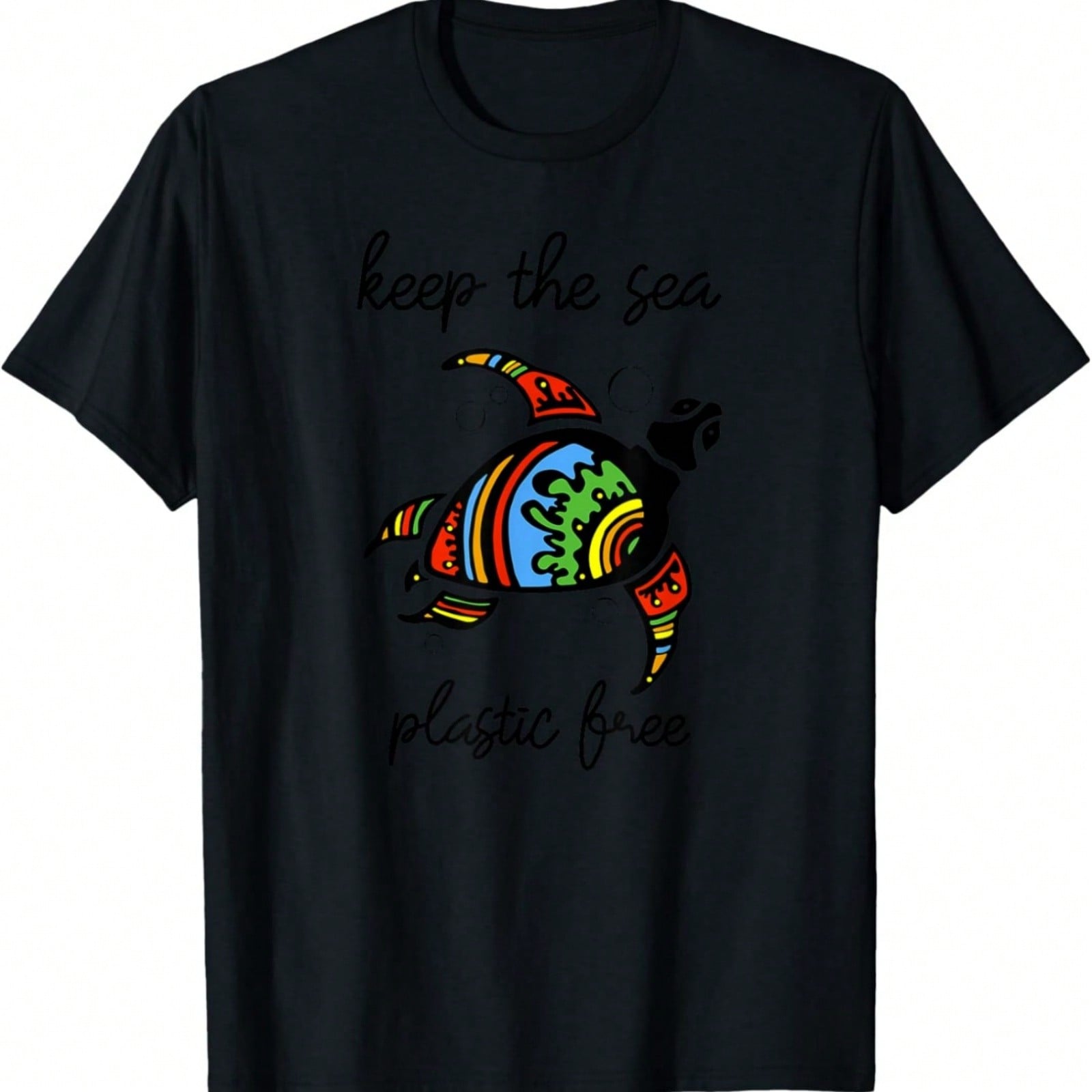 Skip A Straw Save A Turtle Stop Ocean Pollution Sea Turtle T-Shirt S разноцветный