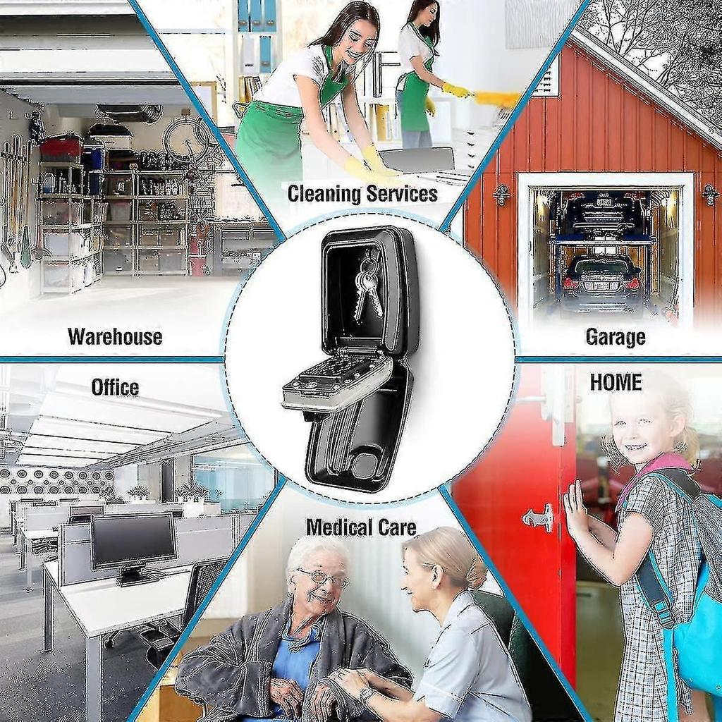Waterproof Key Safe Box Wall-mounted Key Box Outdoor Key Box Safe Key Box Wall-mounted Key Safe Box-share Access To Your Keys Safely