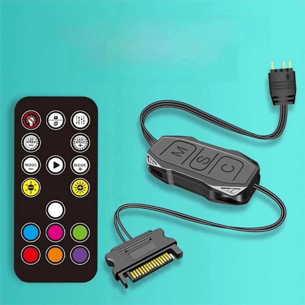 SATA Power RGB Hub 3-Pin Connector Lighting Controller Hub Mini Controller  For Fan LED Light