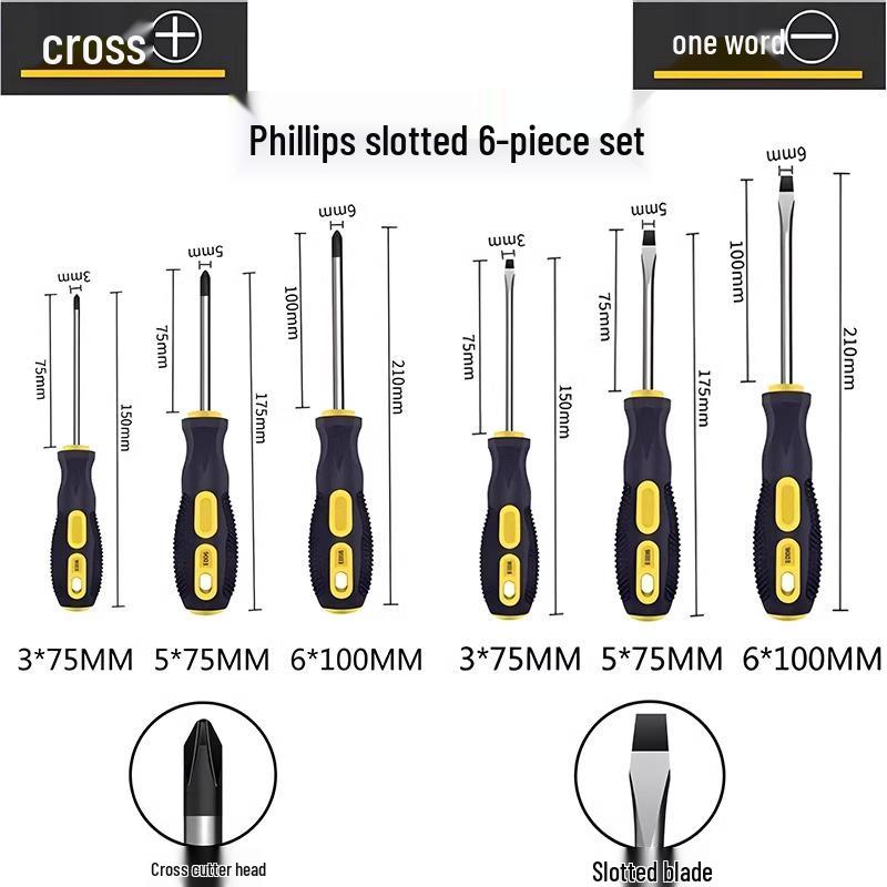 High Hardness Magnetic Torx Screwdriver Set - Includes Phillips, Slotted, and Flat Head Screwdrivers