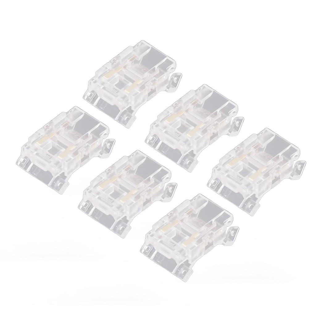 20PCS LED Strip to Wire Connector 2 Pin Transparent Solderless Gapless LED Adapter Connectors