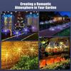 2x Waterproof LED Solar Firework Lights Outdoor, 8 Modes Holiday Lighting Light Garden Decoration Fairy Lamp for Patio Christmas