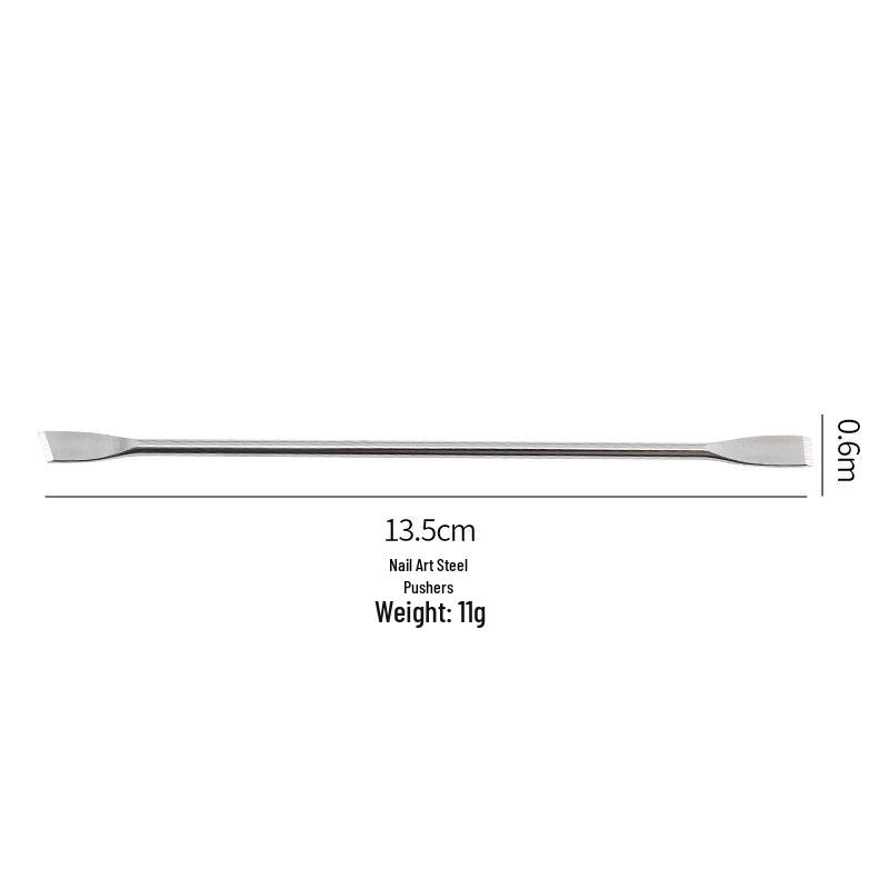 Stainless Steel Double-Headed Nail Pusher & Dead Skin Remover Tool for Manicure and Beauty Salon