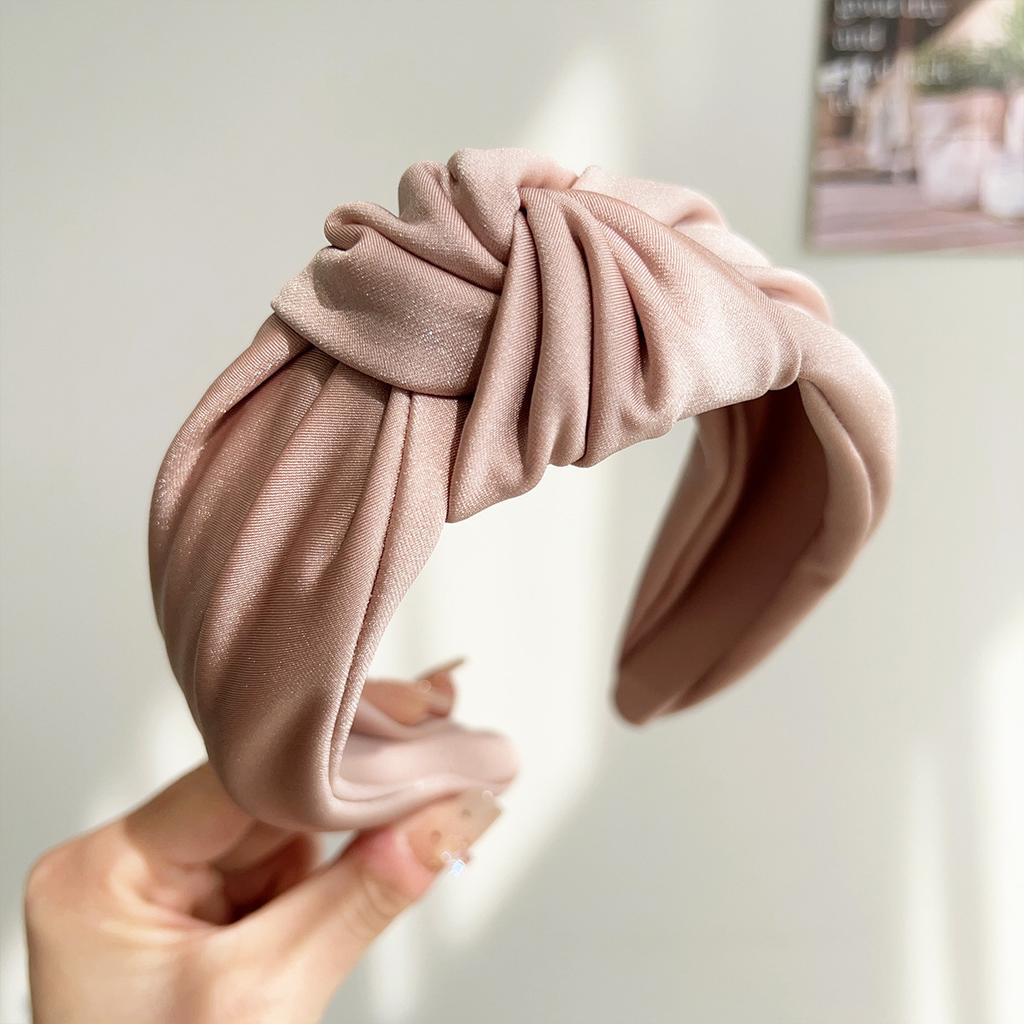 Retro Fresh Cream Knot Hairband High Hairline Face Washing Headband Women's Hair Accessories Stylish New
