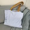 Stripe Ctrast Color Women's Canvas Shoulder Bag Large Capacity CollegeBook Tote Zipper Handbags Simple Commuter Shopping Bag