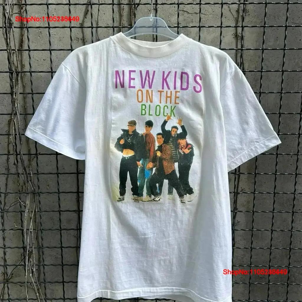 Vintage s New Kids on the Block Band T shirt Size L Washed fashion Breathable Top For Everyday Wear Stretched Soft vintage