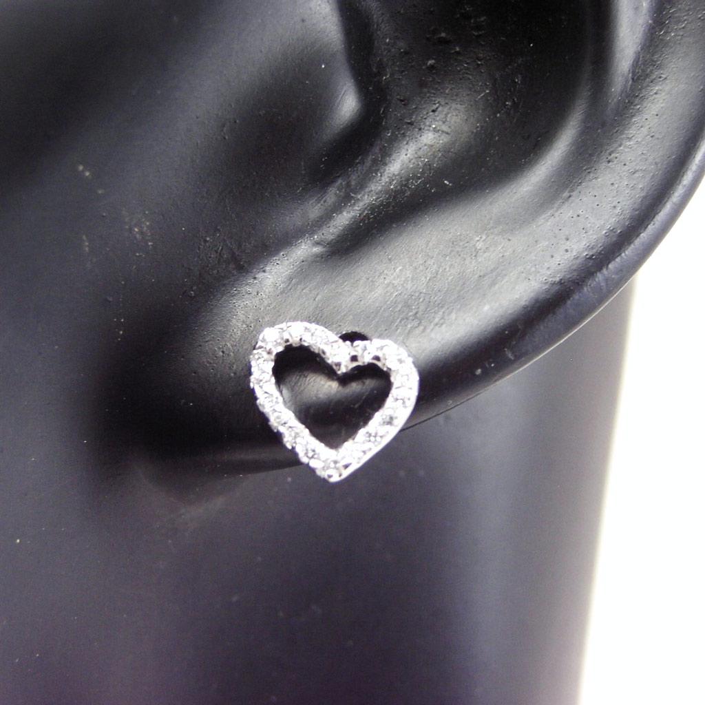 Les Trésors De Lily [F6209] - Silver Earrings 'Love Divine' Silvery White (rhodium-plated) - 10x9 Mm