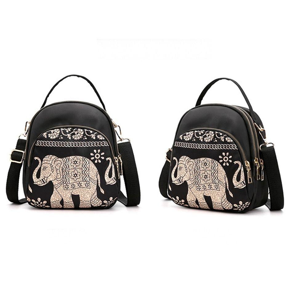 Canvas Nylon Crossbody Bag Zipper Oxford Shoulder Bag Trendy Women Backpack Storage Bag