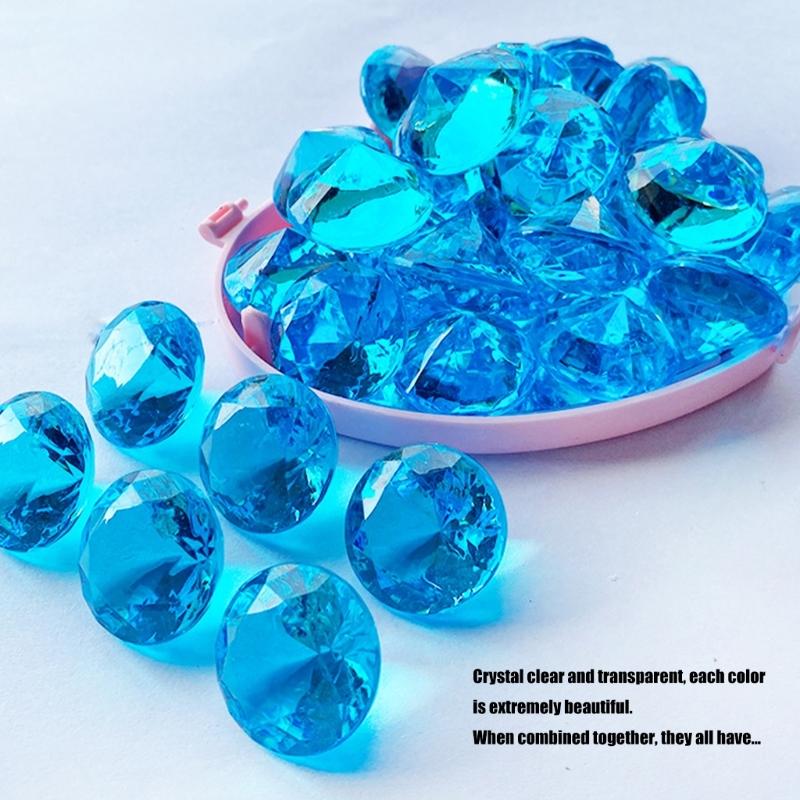 Assorted Color Educational Crystal Gem 30mm Sparkling Stone For Children Sorting Craft Activities
