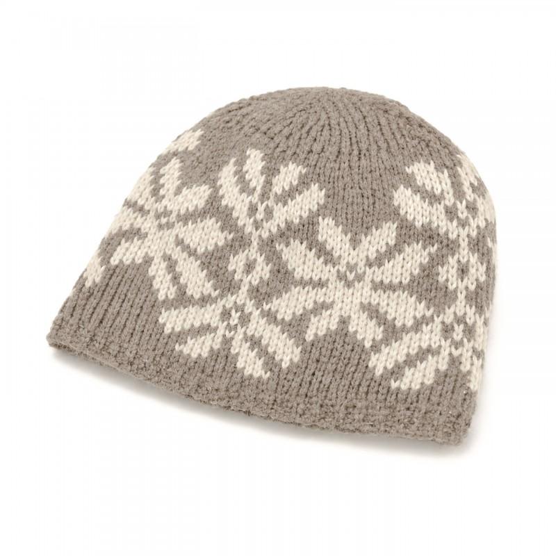 Womens Jacquard Snowflake Knit Beanie Hat Winter Warm Ear Protection Foldable Casual Cap