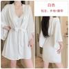 Women's Plus Size Satin Lace Trim Padded Sleep Dress with Robe Lounge Set