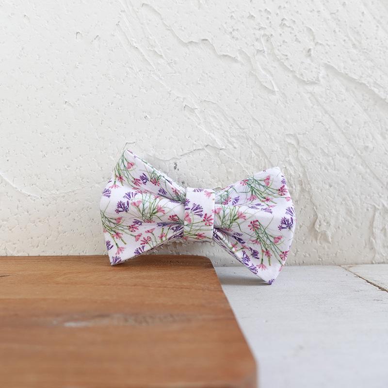 MUTTCO Purple Jiao Flower Pet Collar with Light Gold Buckle, Soft and Comfortable Design.