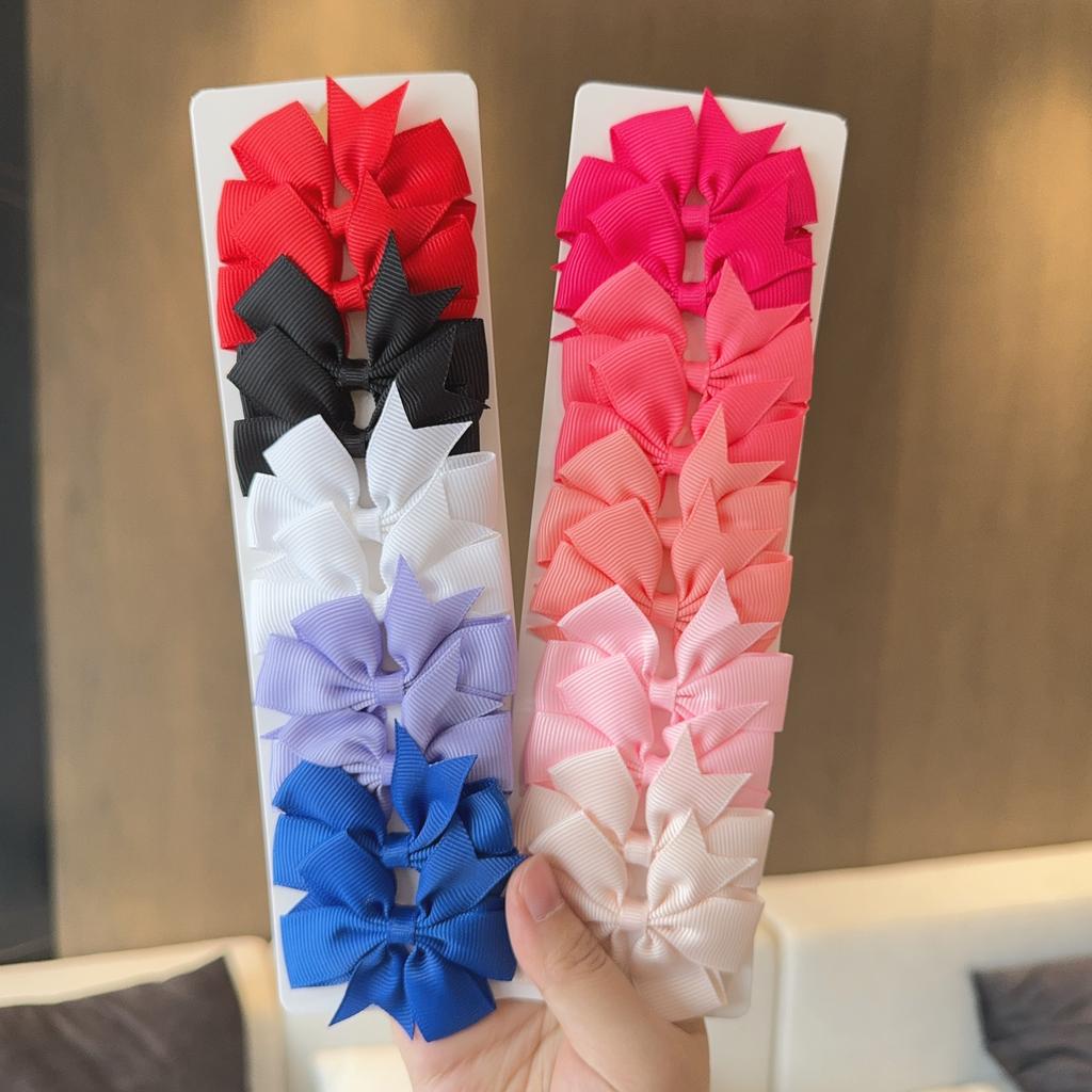10 szt./zestaw Nowe Śliczne Wstążkowe Kokardki Spinki do Włosów dla Dzieci Ręcznie Robione Kokardy Wsuwki do Włosów Nakrycia Głowy Akcesoria do Włosów dla Dziewczynek