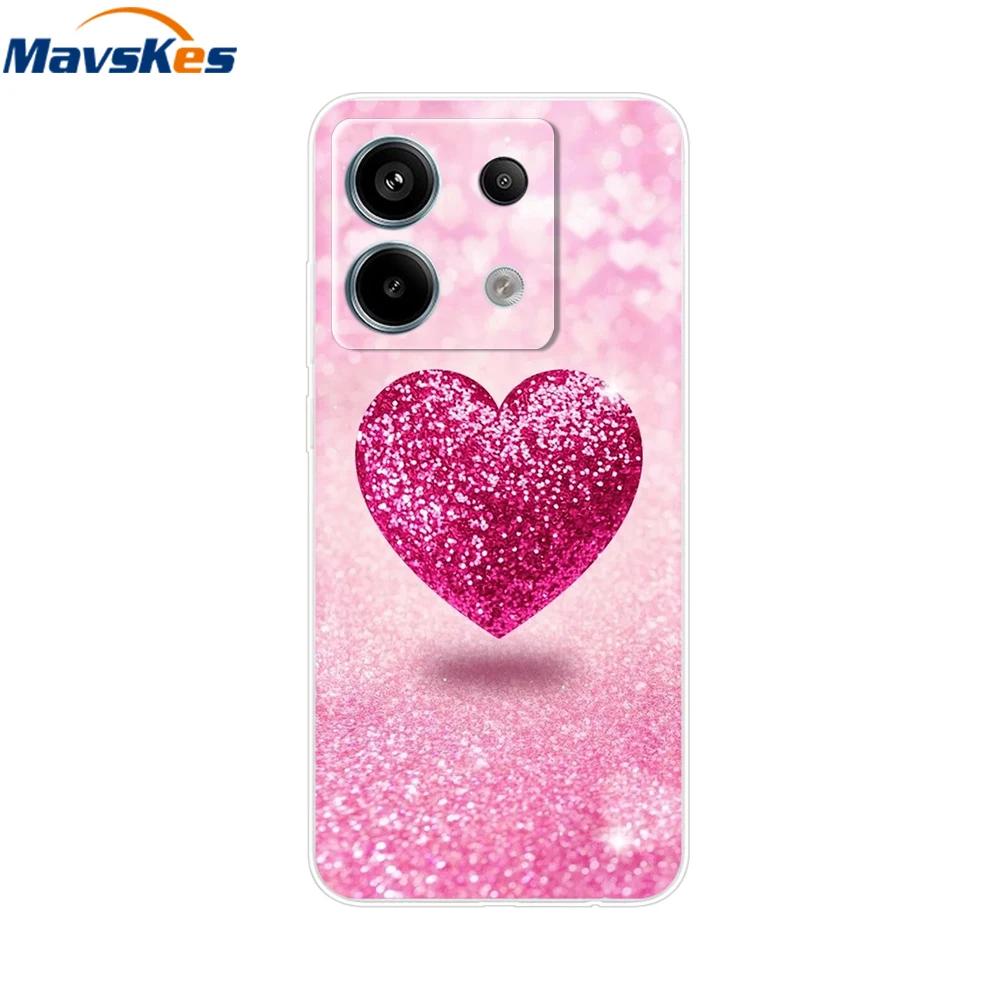 Etui do Xiaomi Redmi Note 13 Pro 5G Urocze Serduszko Miłości Silikonowe Miękkie Pokrowiec na Telefon Dla Redmi Note 13 5G Coque Etui Redmi Note13 Przezroczyste