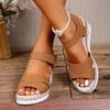 Women's open-toe wedge heel sandals, fashionable summer light and casual sandals, women's anti-slip Velcro shoes, sizes 36-43