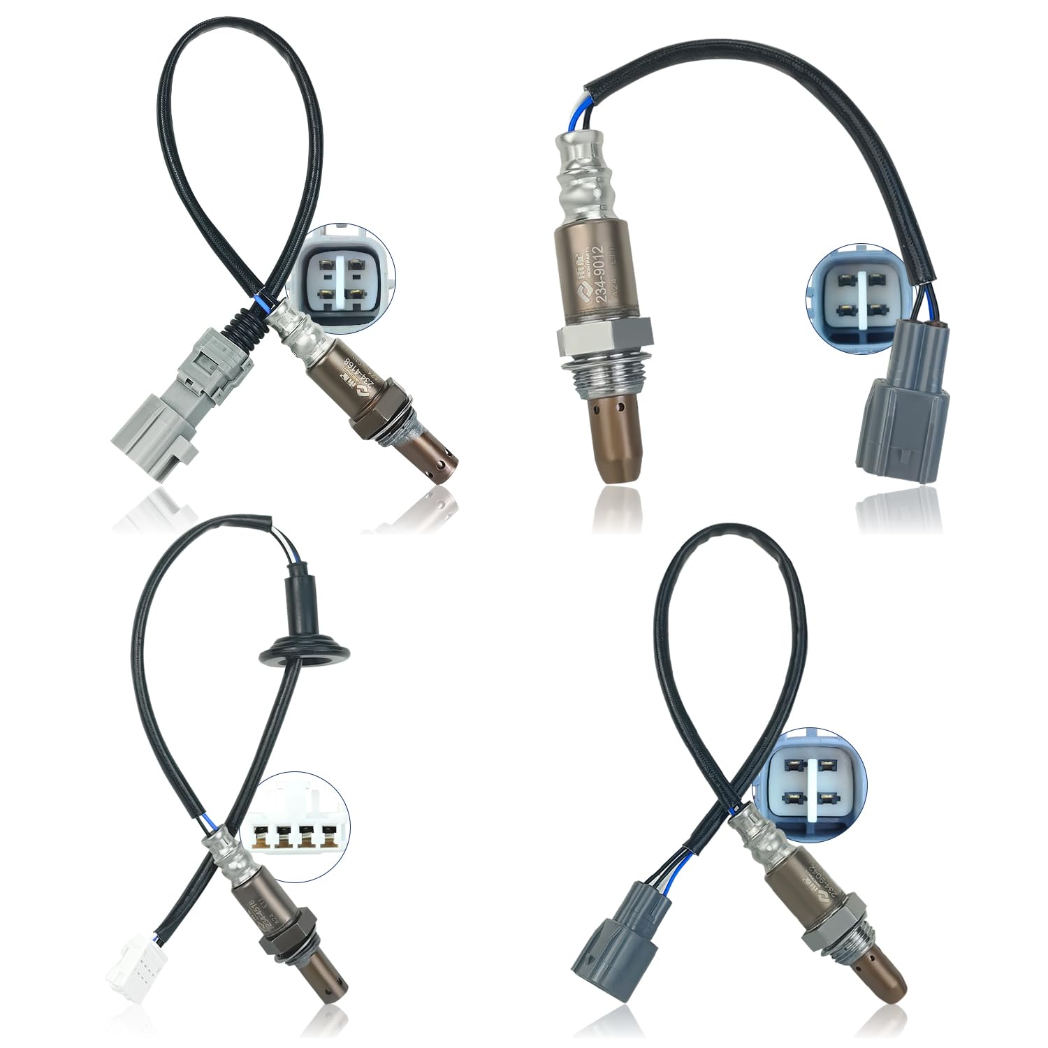 4Pcs 234-9042 234-4168 234-9012 234-4516 Upstream Downstream Oxygen Sensor for 2004-2006 for Toyota Sienna 3.3L V6 3.3L 3300CC Replace 89467-48050