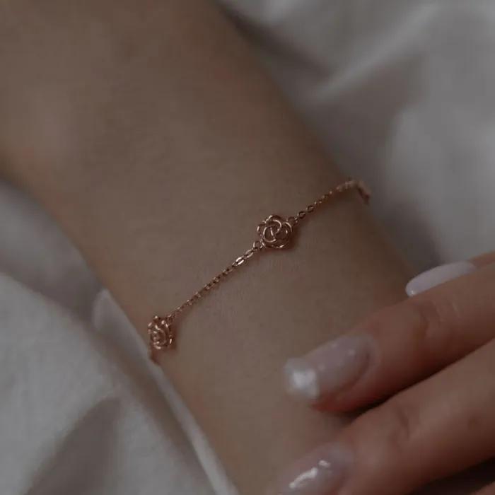 14k rose bouquet bracelet