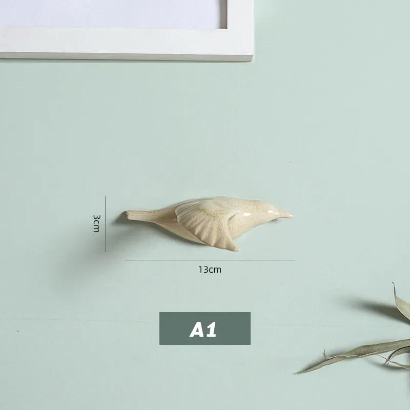 

Eco-friendly Ceramics Birds 3d Wall Sticker Living Room Animal Figurine Murals Wall Background Decorative Home Decor Birds Cute