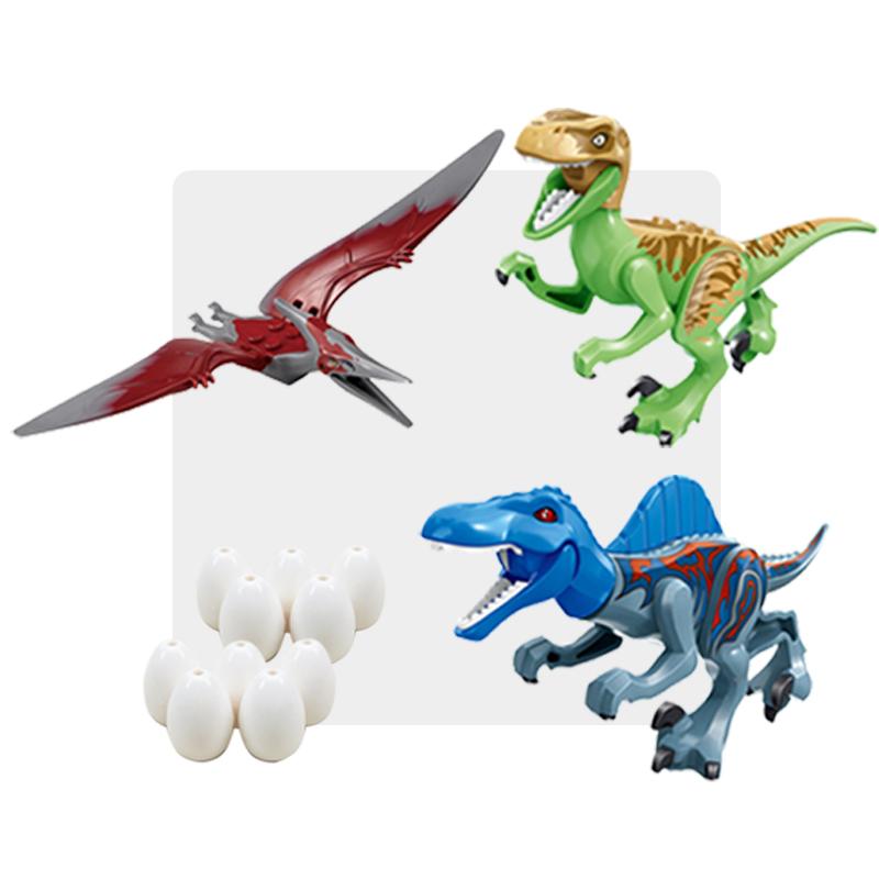 Non-Toxic Jurassic Dinosaurs World Velociraptor Triceratops Indominus T-Rex Model Building Blocks Assemble Educational Toys For Kids Gifts