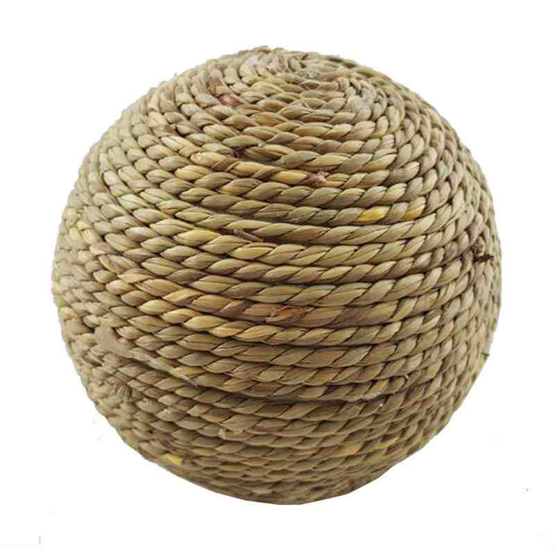 6/10cm Kauspielzeug Geflochtener Ball Meerschweinchen Kaninchen Hamster Kleintier Spiel Haustier Interaktives Kauspielzeug Natürlicher Grasball Lustige Haustierspielzeuge