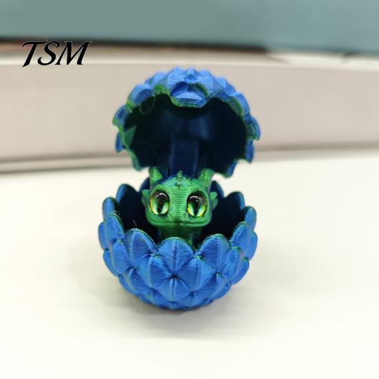 Home Decor Dragon Egg 3D Printed Ornament Vibrant Color Small Size Stress Relief Fidget Toy Adorable Cartoon Statue Sculpture
