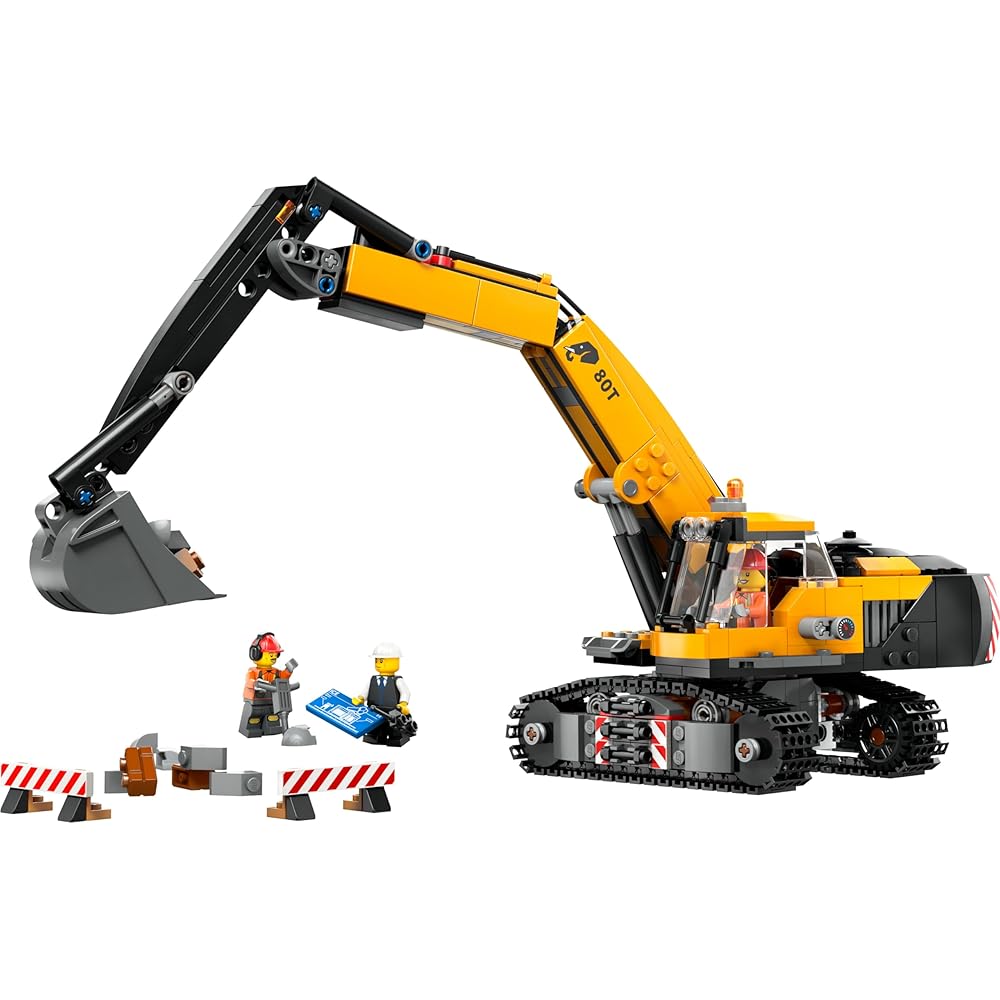 LEGO City Yellow Excavator Toy Building Blocks for Kids Ages 8-10 Vehicle Playset