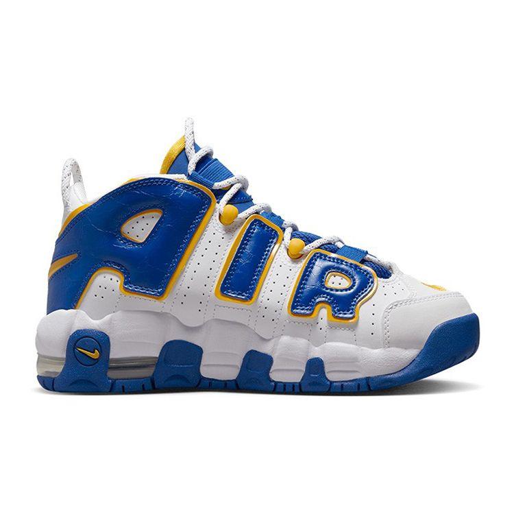Nike Air More Uptempo GS Golden State Warriors Kids Sneakers White Game-Royal Yellow-Ochre DZ2759-141