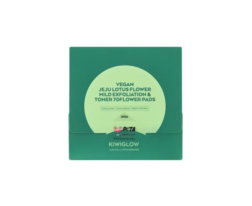 Kiwi Glow Vegan Jeju Lotus Toner Pad 2PCS [5 Count] NONE