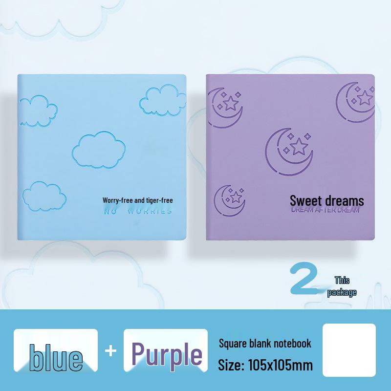 Cartoon Square A7 Softcover Notebook - Portable Pocket Journal for Travel & Stamps