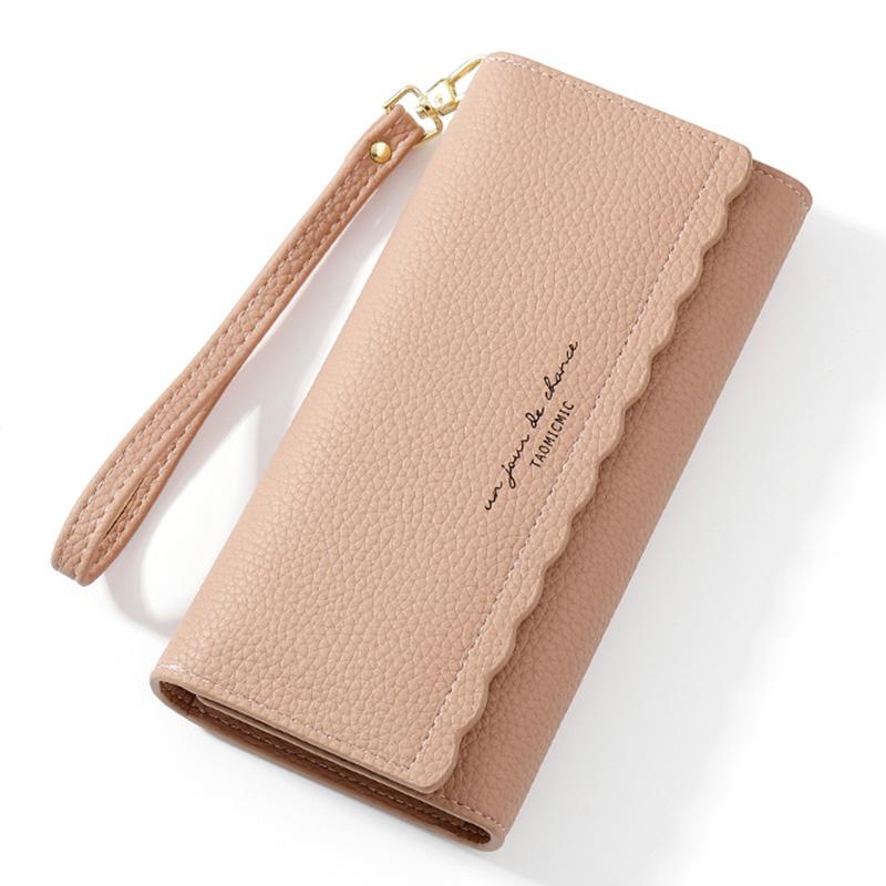 

Newest Tri Fold Long Clutch Wallet Women Many Departmants Wristband Female Wallets Ladies Purse Card Holder Carteras Para Mujer