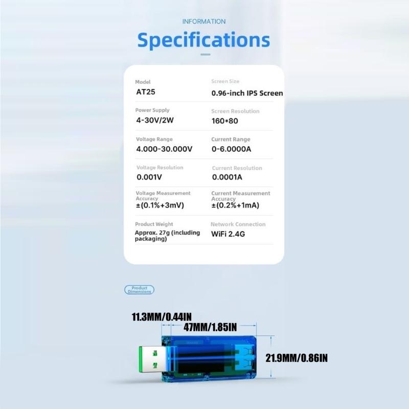 Universal USB Charging Tester USB Current Voltages Tester Compatible for Ensuring Optimal Charging Performances