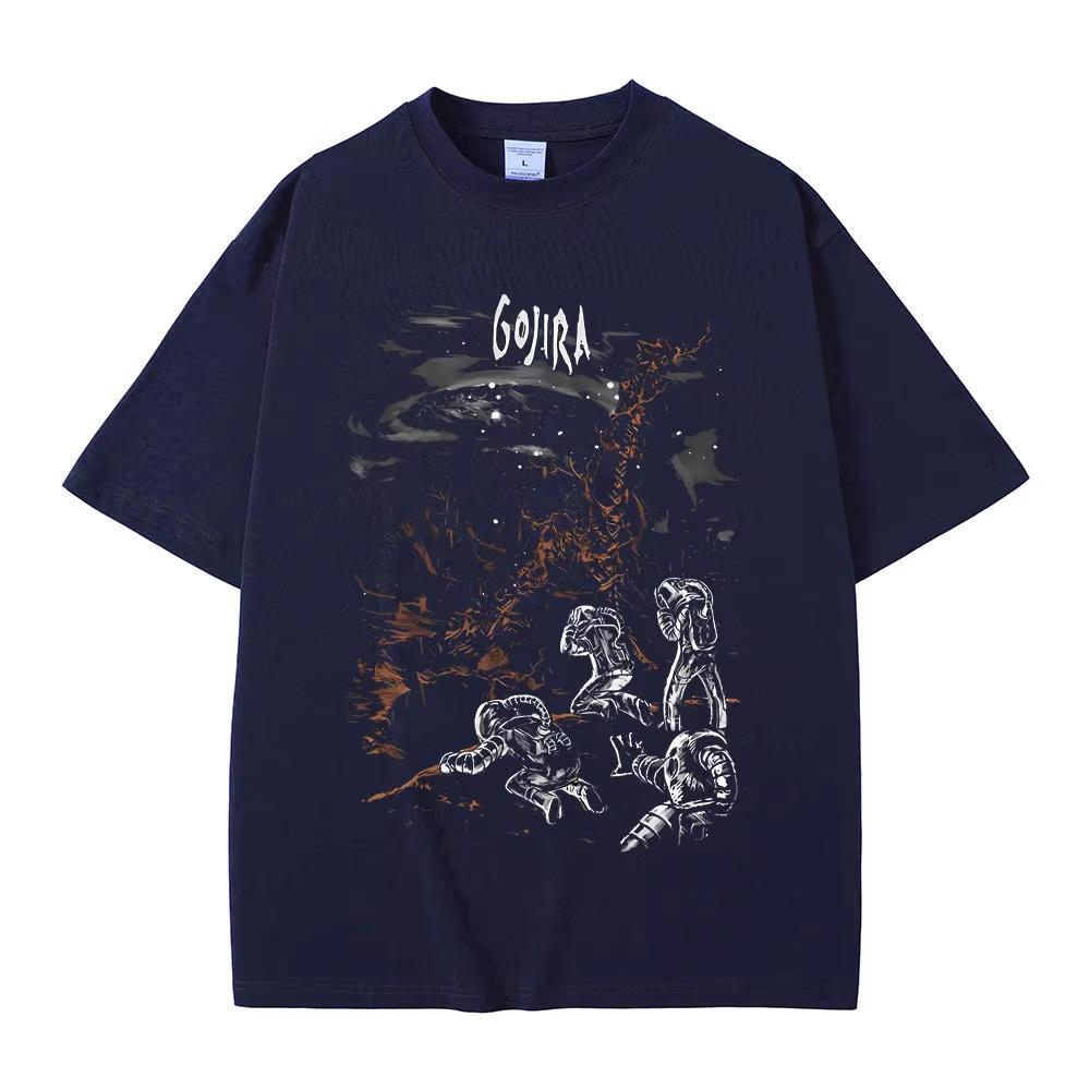 Limited French Vintage Metal Band Gojira From Mars To Sirius Album Graphic T Shirt Men Women Gothic Rock Music Oversized T-shirt