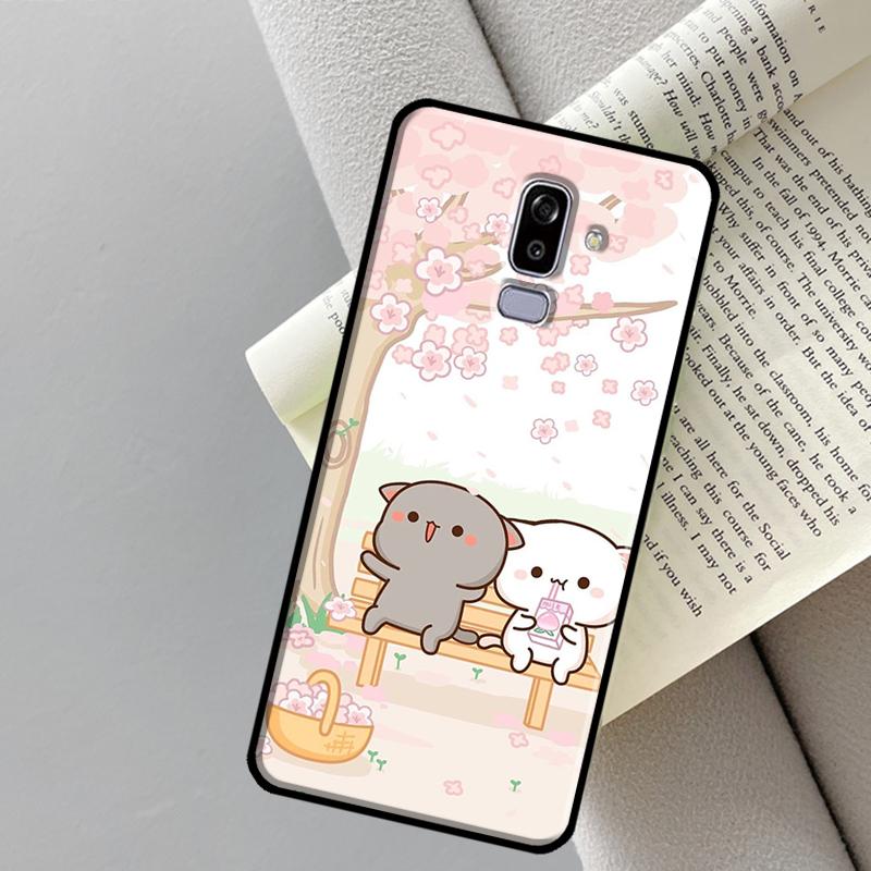 Cute Kawaii Cat Case For Samsung Galaxy J4 J6 Plus A6 A7 A8 A9 J8 2018 A3 A5 J1 2016 J3 J5 J7 2017 Cover