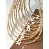 1pc European And American Style Shell Letter Pendant Collarbone Necklace With Crystal Beaded Chain, Super Shiny