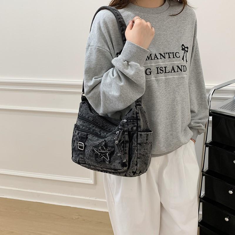 Denim Bag Women's Shoulder Bag Large Capacity Commuter Crossbody Bag