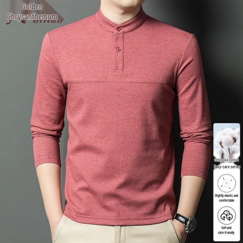 Men s Solid Henley Long Sleeve T-Shirt XL