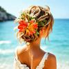 Artificial Floral Hair Claw Floral Hair Clips Versatile Colorful Flower Hairpin  Women Girls