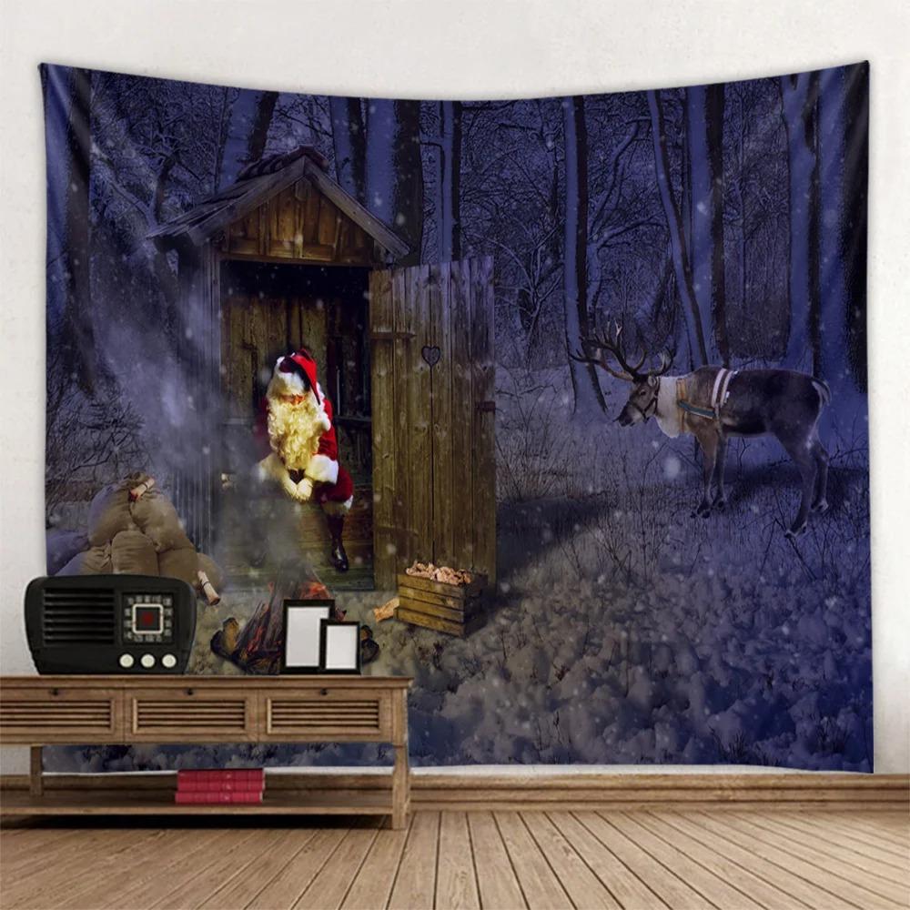 

Зимний лесной домик узор гобелен офис гостиная гобелен украшение стены дома гобелен 100x75cm