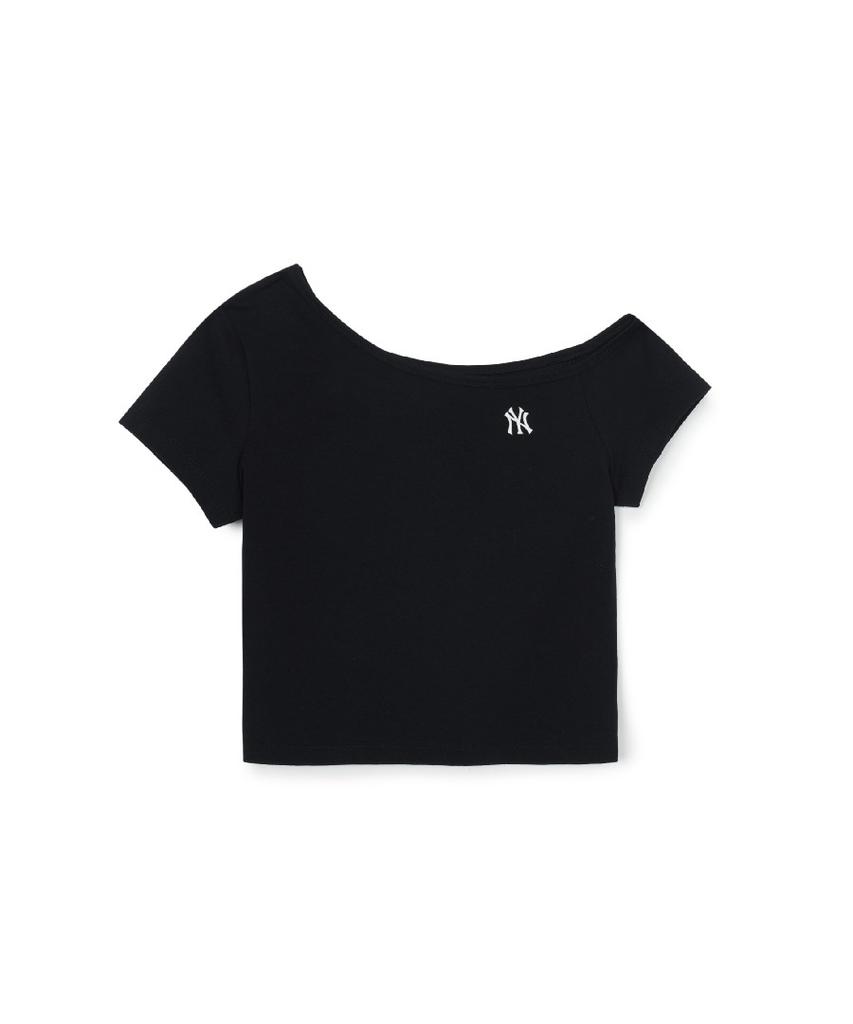 Emelbi Women'S Basic Off-Shoulder Short Sleeve T-Shirt Ny (Black)
