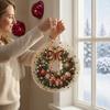 Decorative Christmas Tree Baubles Faux Pearl Art Kit, DIY Rhinestone Gem Painting Craft, Santa Festive Home Decor Items Stocking Elk Pattern