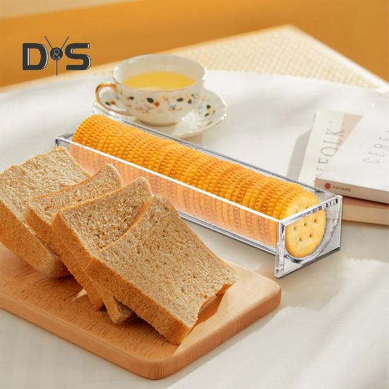 Clear Acrylic Cookie Tray Modern Design BAP-Free Round Rectangular Appetizer Serving Tray for Bread Fruits