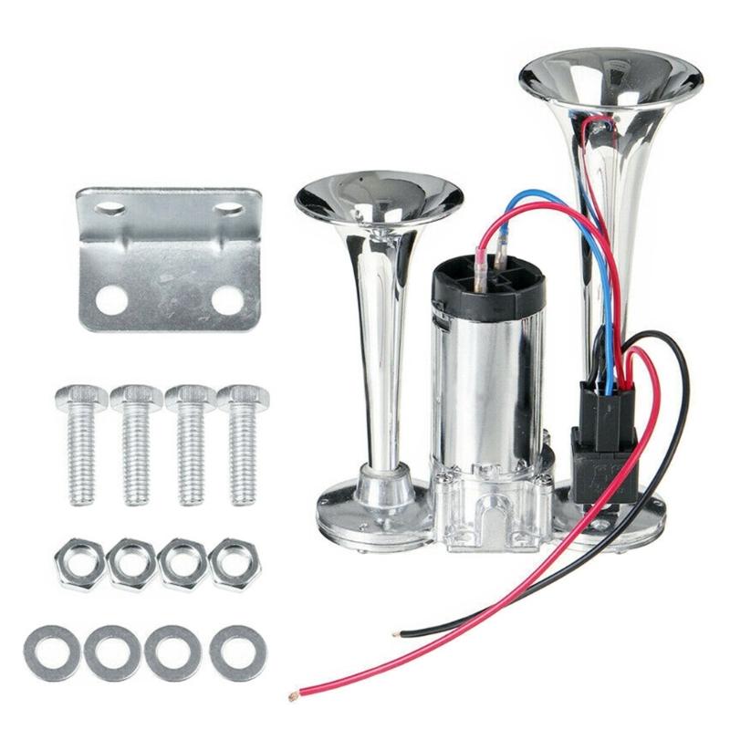 600DB Car Air Horn Super Loud 12V Auto Air Horn Double Tube Trumpet Air Horns