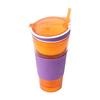 Travel Snack Water Bottle Drink In One Container Lid Straw Kids Snack Bottle Separated Ine with A Straw Dropshipping