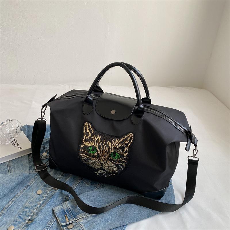 

Сумка для деловых поездок на короткие расстояния Женская сумка большой емкости с блестками Легкая сумка для хранения в ожидании производства Сумка для туристического багажа белый