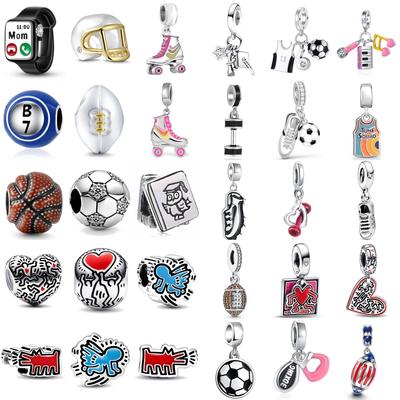 Neue Mode Sport Serie Basketball Trikot Rollschuhe Charm Perle Geschenk Passend für Original Armband Anhänger DIY Schmuckzubehör