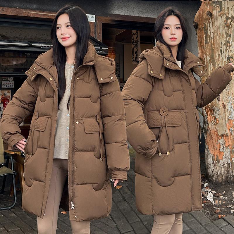 Winter New Hooded Korean Mid-length Thickened Loose Plus-size Down Cotton Jacket Cotton Jacket Women's Cotton Jacket